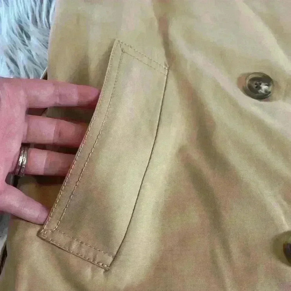 NWT Nine West ColorBlock Dual Tone Poplin Long Trench Old Money Coat Vest - Picture 8 of 12